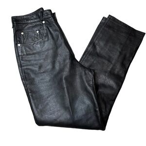 Saguaro 6 Womens Pants 100% Leather Zipper Straight Leg Pockets‎
